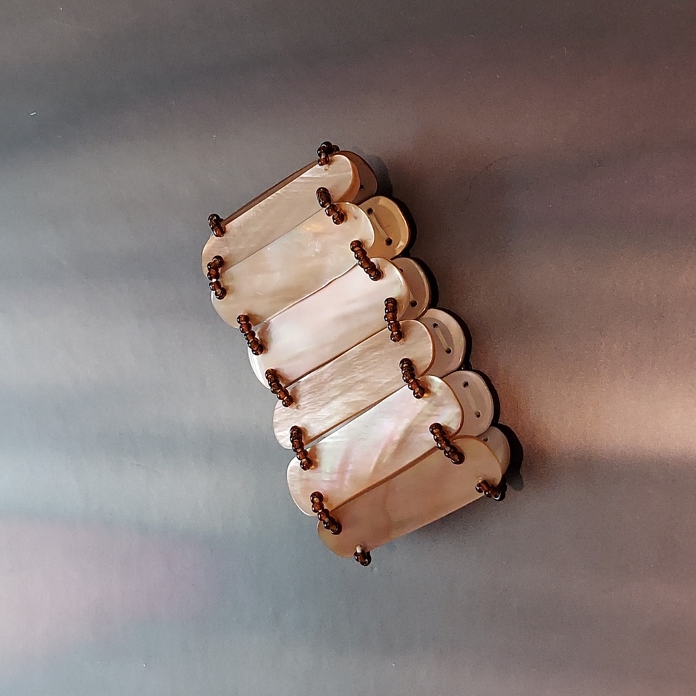 Abalone Shell Stretch Cuff Bracelet